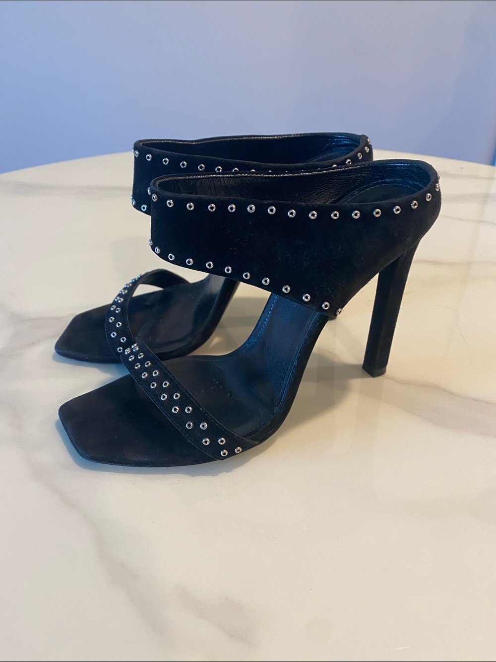 Saint Laurent Black Studded Heels - Picture 2 of 8